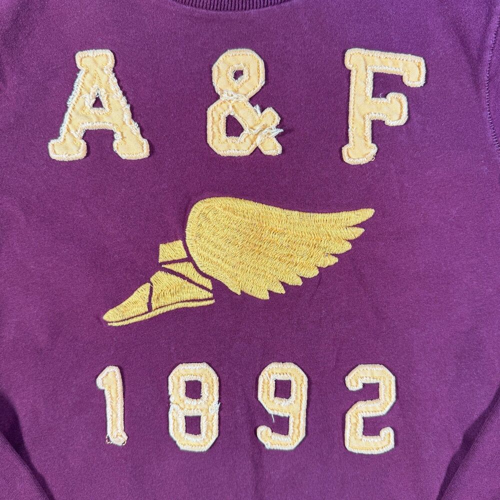 Abercrombie Fitch Long Sleeve T Shirt Mens Medium Red Maroon Y2K A&F Applique - Picture 2 of 10